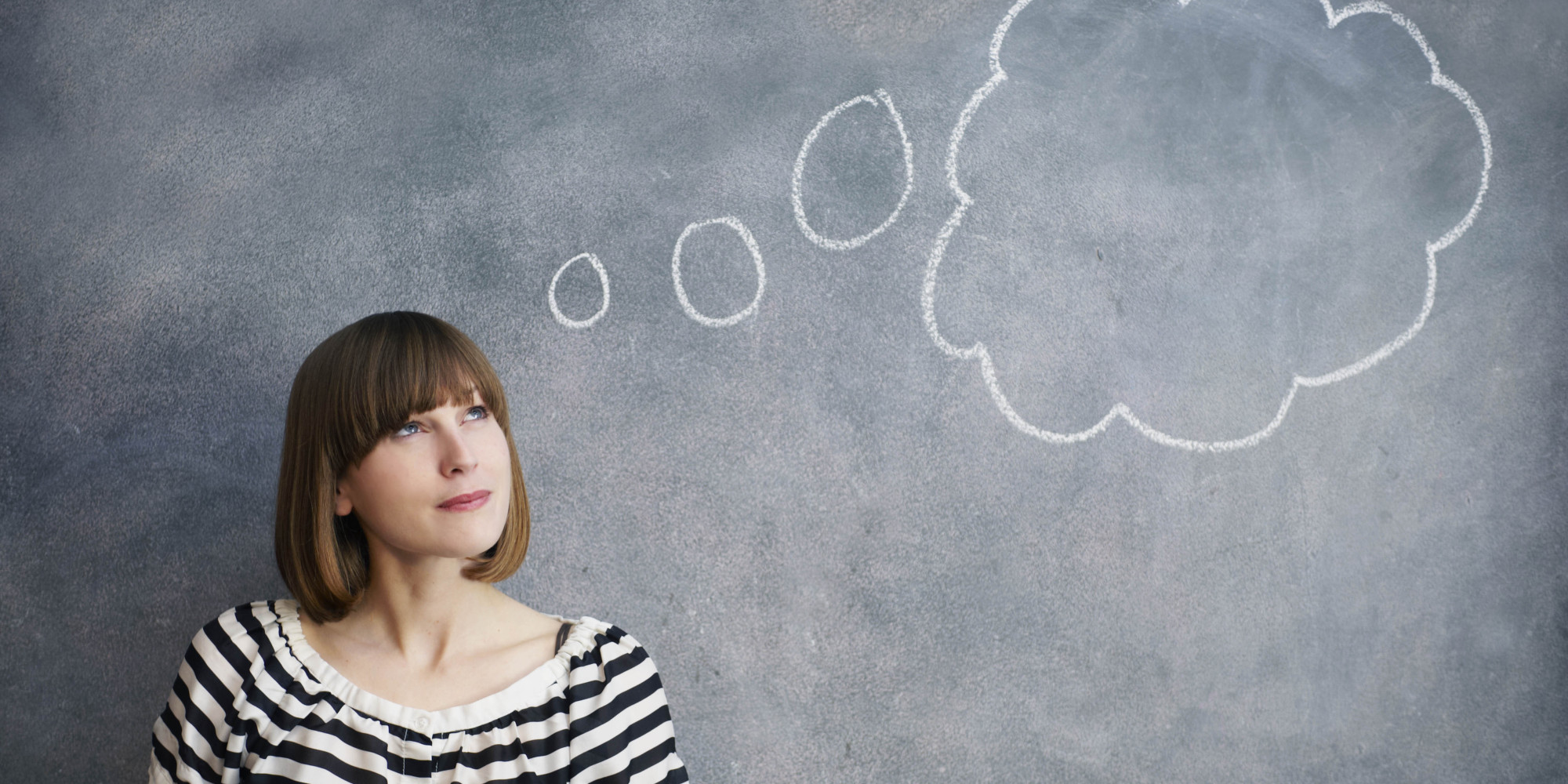 Woman with Thought Bubble Chalk