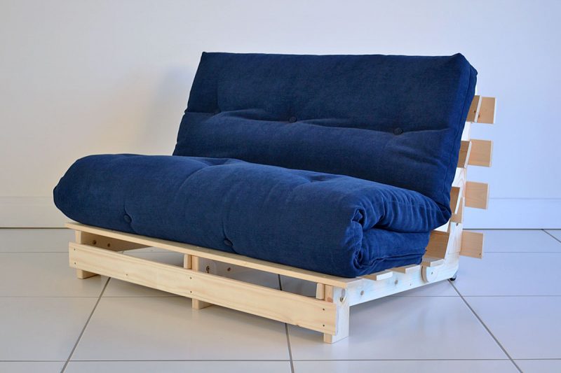 Navy Wooden Futon