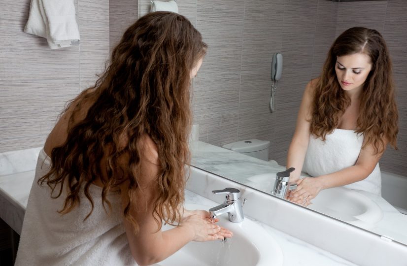 Cleaning in Bathroom