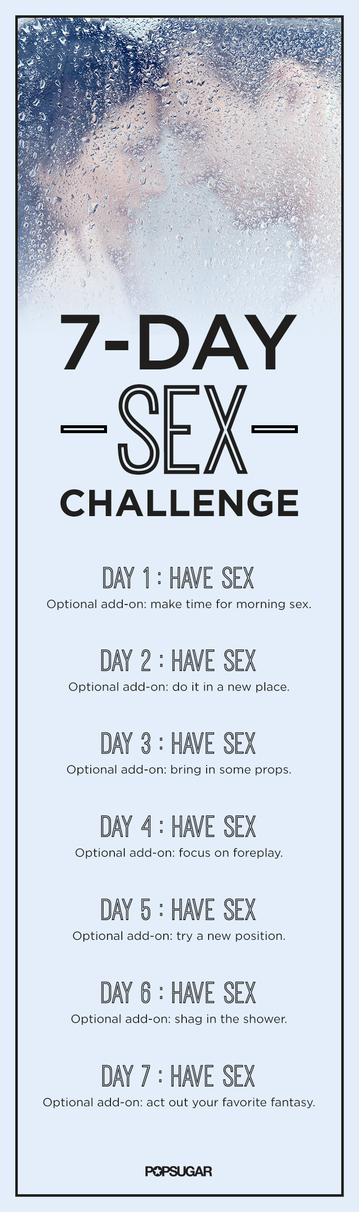 Weekly Sex Challenge and masturbation challenge