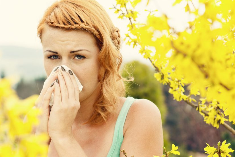 Red Head Girl Blowing Her Nose