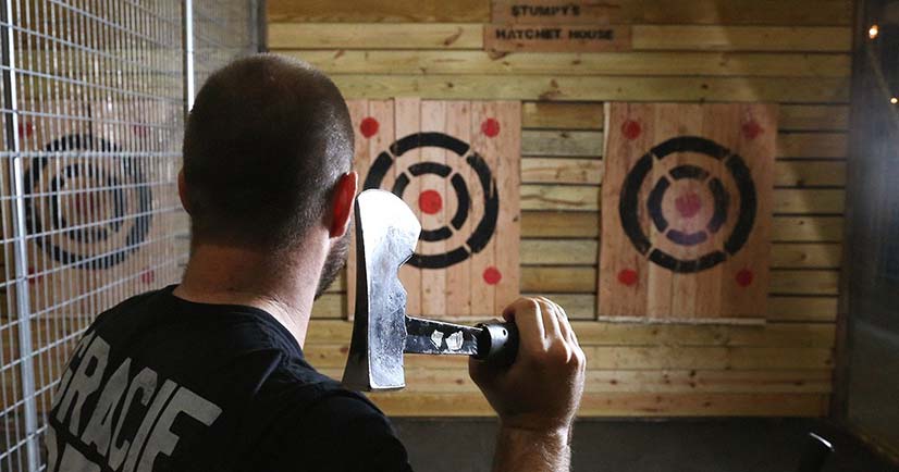 Axe Throwing at a bucks party