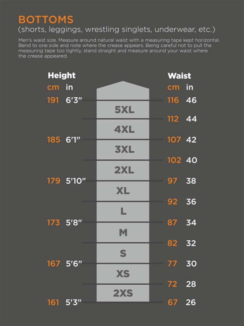 Mens underwear sizing