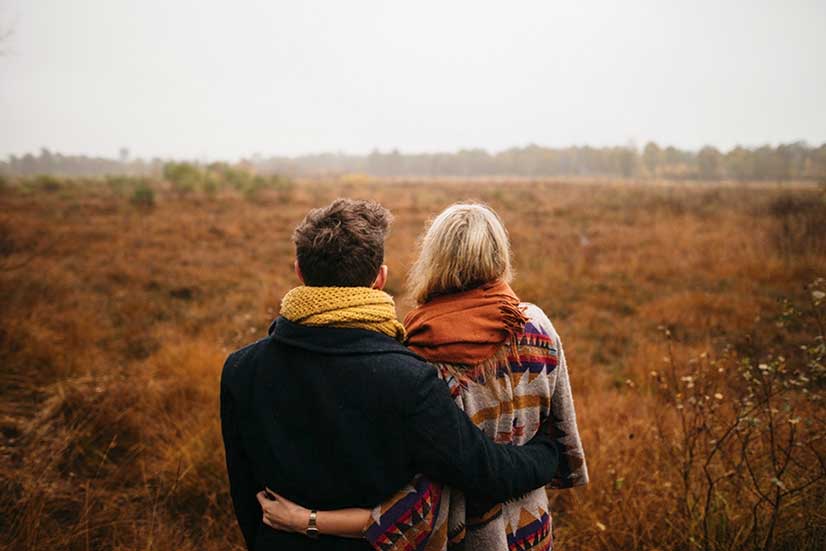 Couple looking to the future