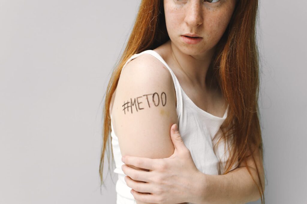 female with metoo tattooed