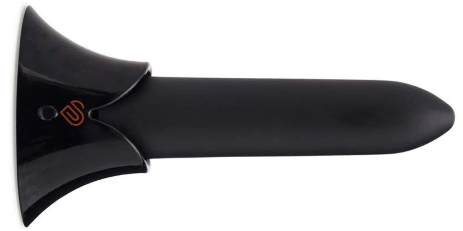 Black silicone bullet massager with sleek, ergonomic design